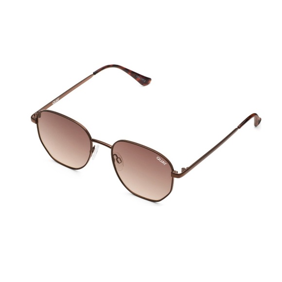 Quay Australia Big Time Round Gradient Sunglasses Bronze Brown NWT